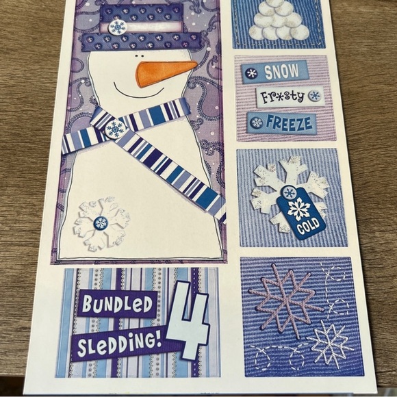 Bobunny New Old Stock Snow Day Theme Cardstock Sticker Sheet Scrapbooking Crafts - Picture 3 of 4